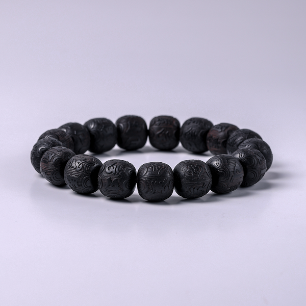 Ferryman Lucid Dream Ebony Om Mani Padme Hum Bracelet