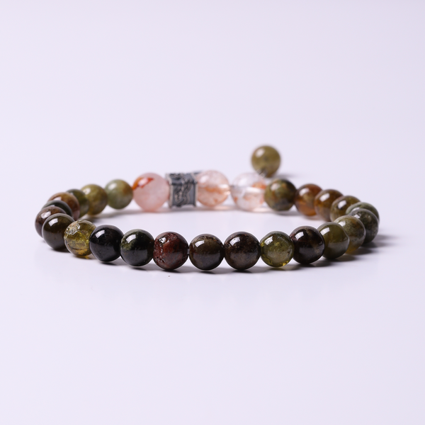Ferryman Balanced Soul Garnet & Red Phantom Crystal Bracelet