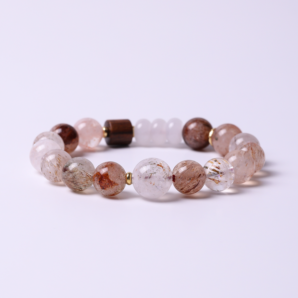 Ferryman Lucid Dream Black Gold Super Seven & White Jade Bracelet