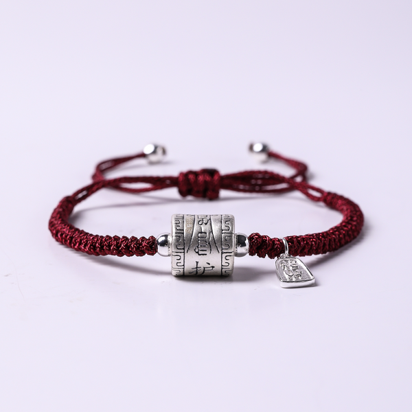 Ferryman Reversed Reverie Pure Silver Prayer Wheel Blessing Bracelet
