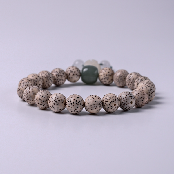 Ferryman Lucid Dream Moon & Star Bodhi with Hetian Jade Lotus Bracelet
