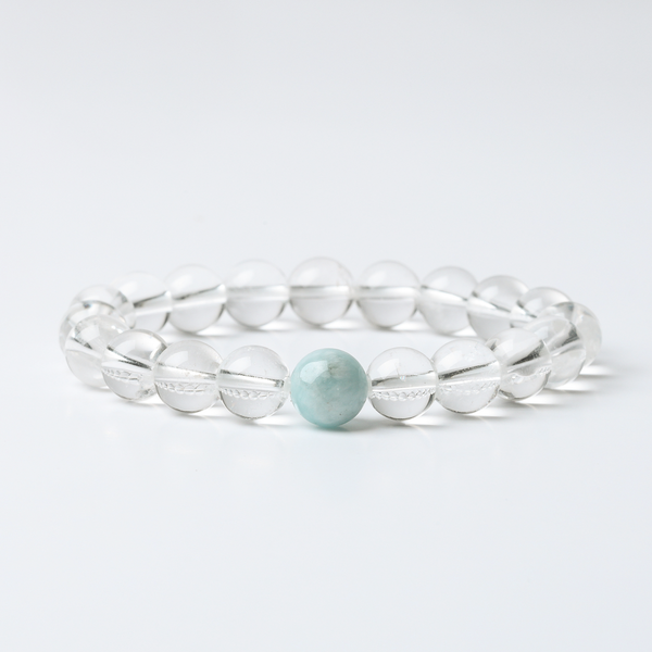 Ferryman Balanced Soul Clear Crystal & Aquamarine Bracelet