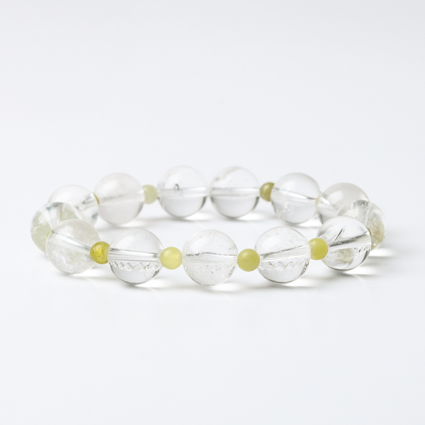 Ferryman Balanced Soul Celestial Clear Crystal & Serpentine Bracelet